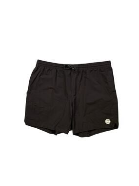 Dixxon Board Shorts Mens 2X Black Nylon Stretch Elastic Waist Drawstring Unlined